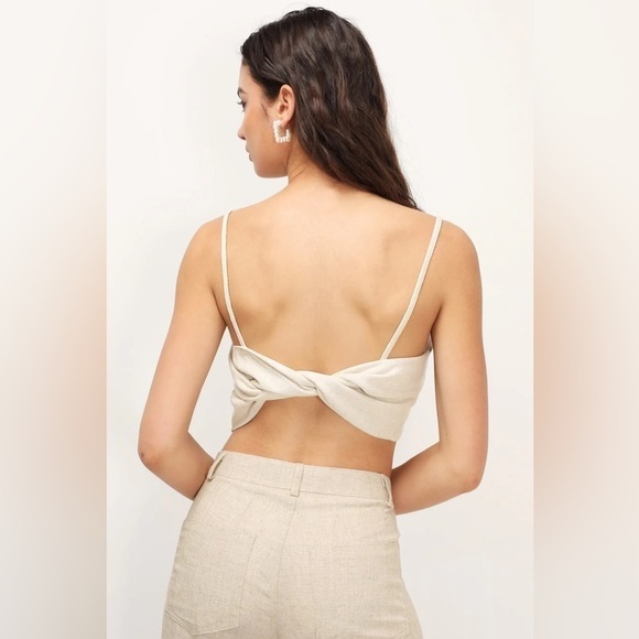 STORETS Blair Linen Wrap Bustier in Grey - Picture 3 of 9